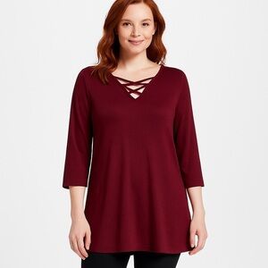 Absolute Angel Maroon Tunic 2X